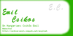 emil csikos business card