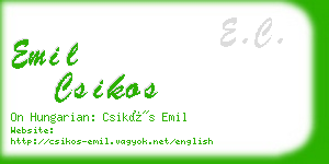 emil csikos business card